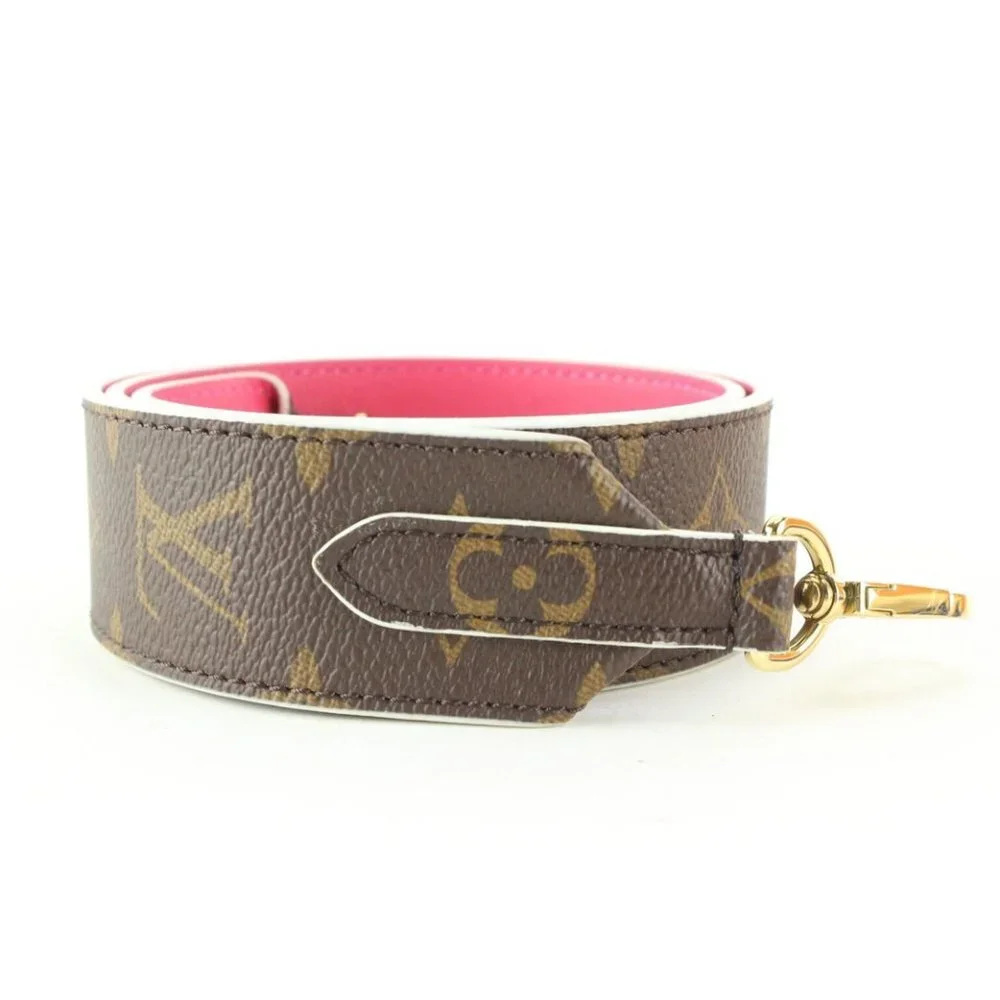 Louis Vuitton Monogram x Fuchsia Reversible Guitar Strap Shoulder 1LK0216